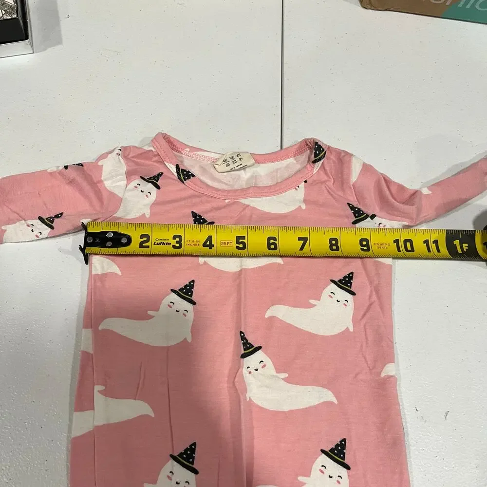 Spearmint Love Pink Ghost Bamboo Pajama Shirt ONLY Little Girls Toddler 3Y